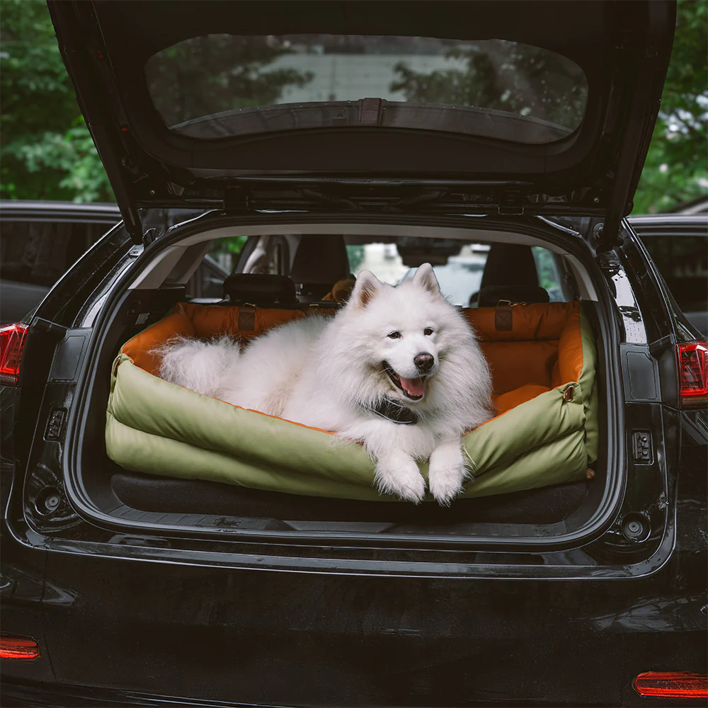 Large Deluxe Faux Leather Dog Car Seat Booster Bed - Urban Voyager - Image 18