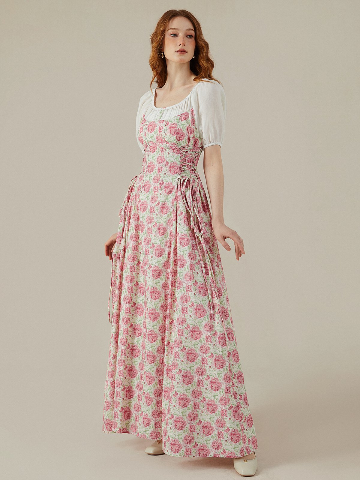 Maxi Dress,  Short Sleeves, Crew Neck,  Floral, Daily - Image 6