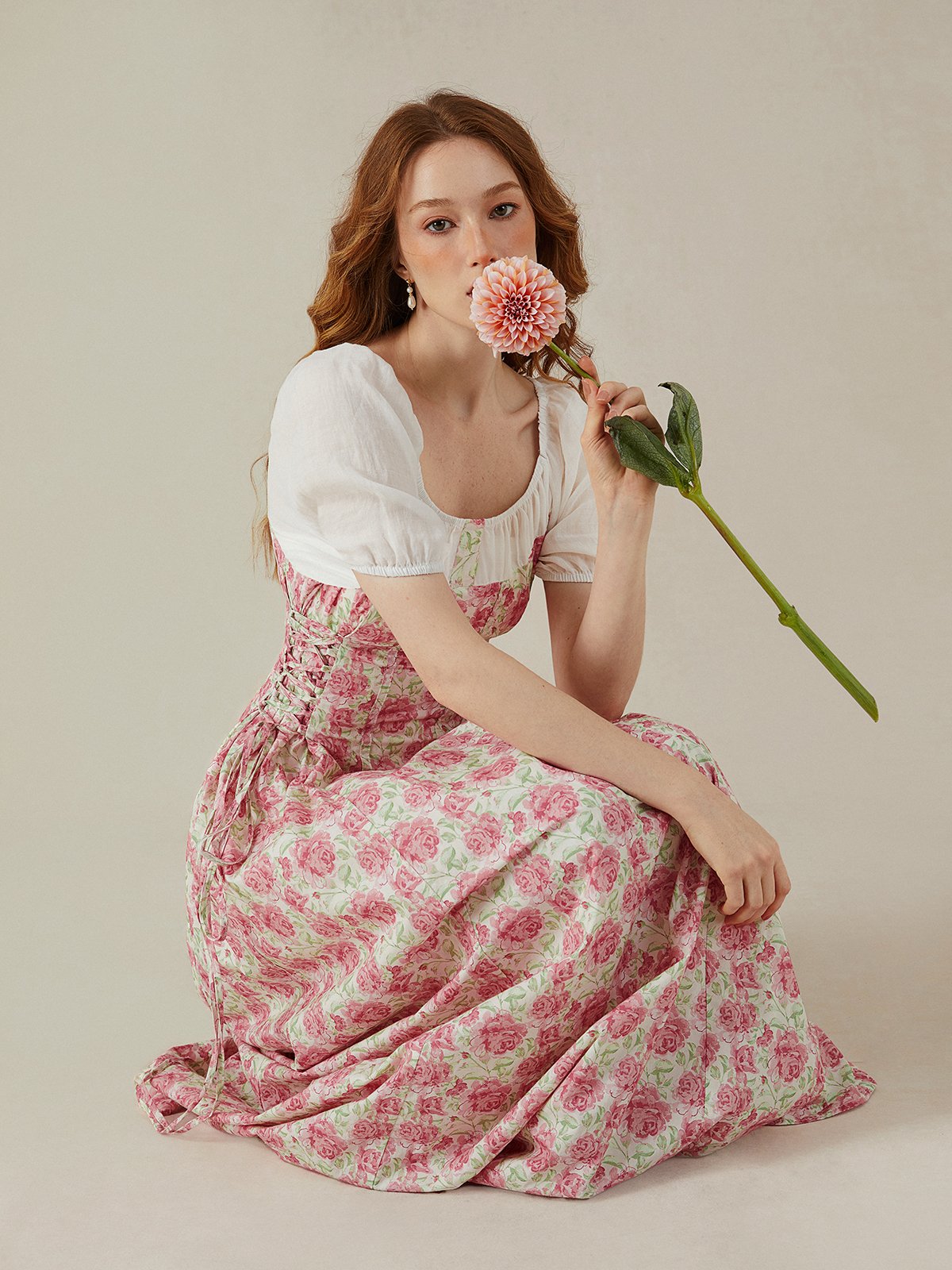 Maxi Dress,  Short Sleeves, Crew Neck,  Floral, Daily - Image 8