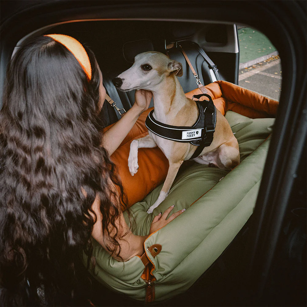Large Deluxe Faux Leather Dog Car Seat Booster Bed - Urban Voyager - Image 6