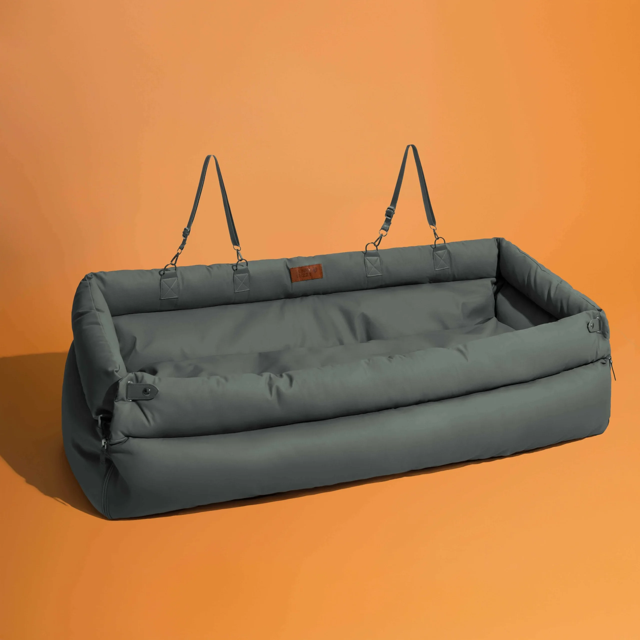 Large Deluxe Faux Leather Dog Car Seat Booster Bed - Urban Voyager - Image 25