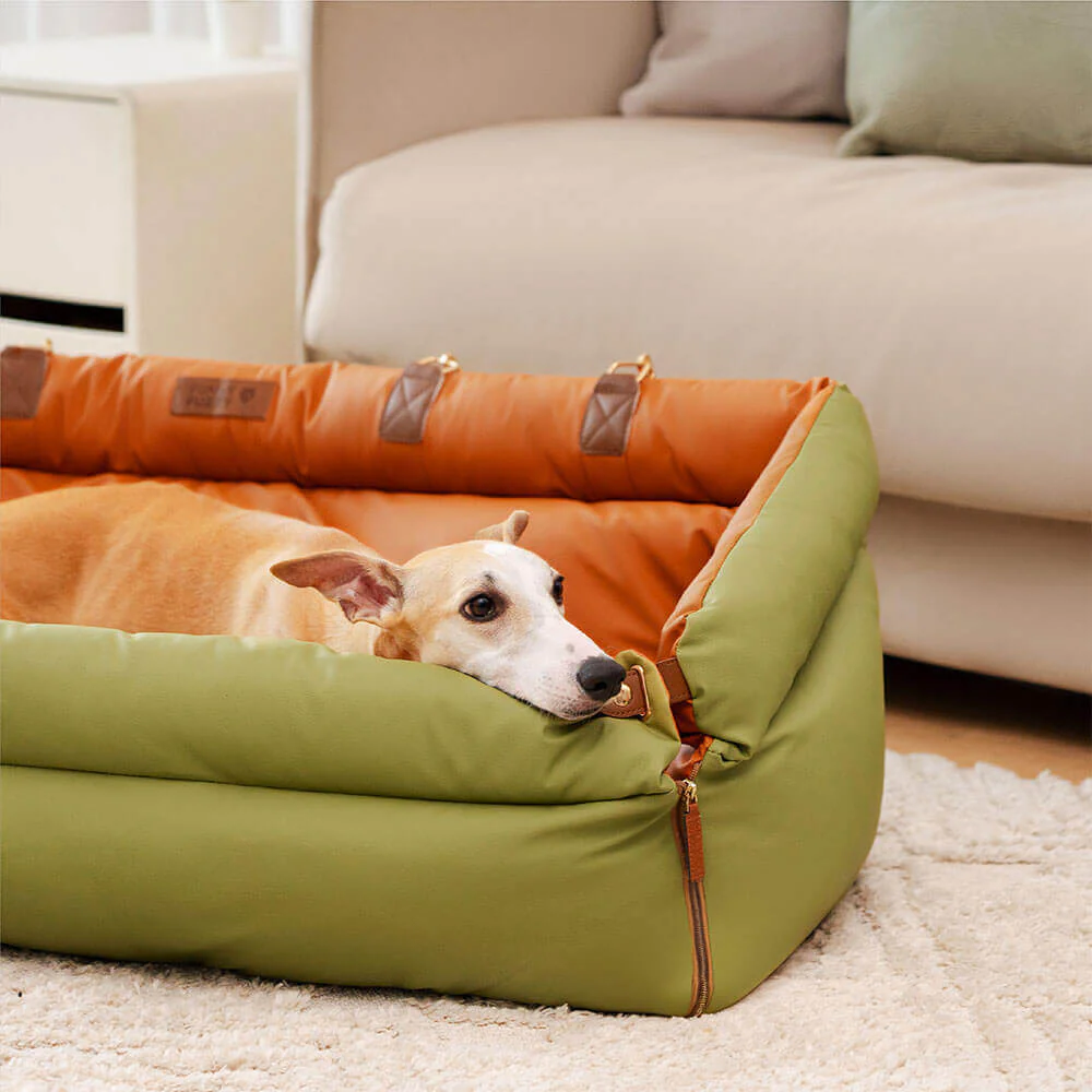 Large Deluxe Faux Leather Dog Car Seat Booster Bed - Urban Voyager - Image 21