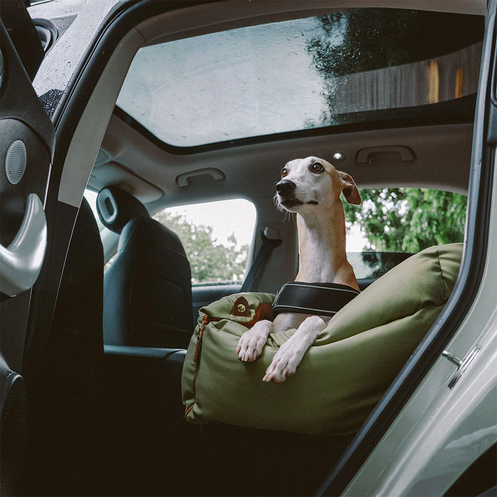 Large Deluxe Faux Leather Dog Car Seat Booster Bed - Urban Voyager - Image 9