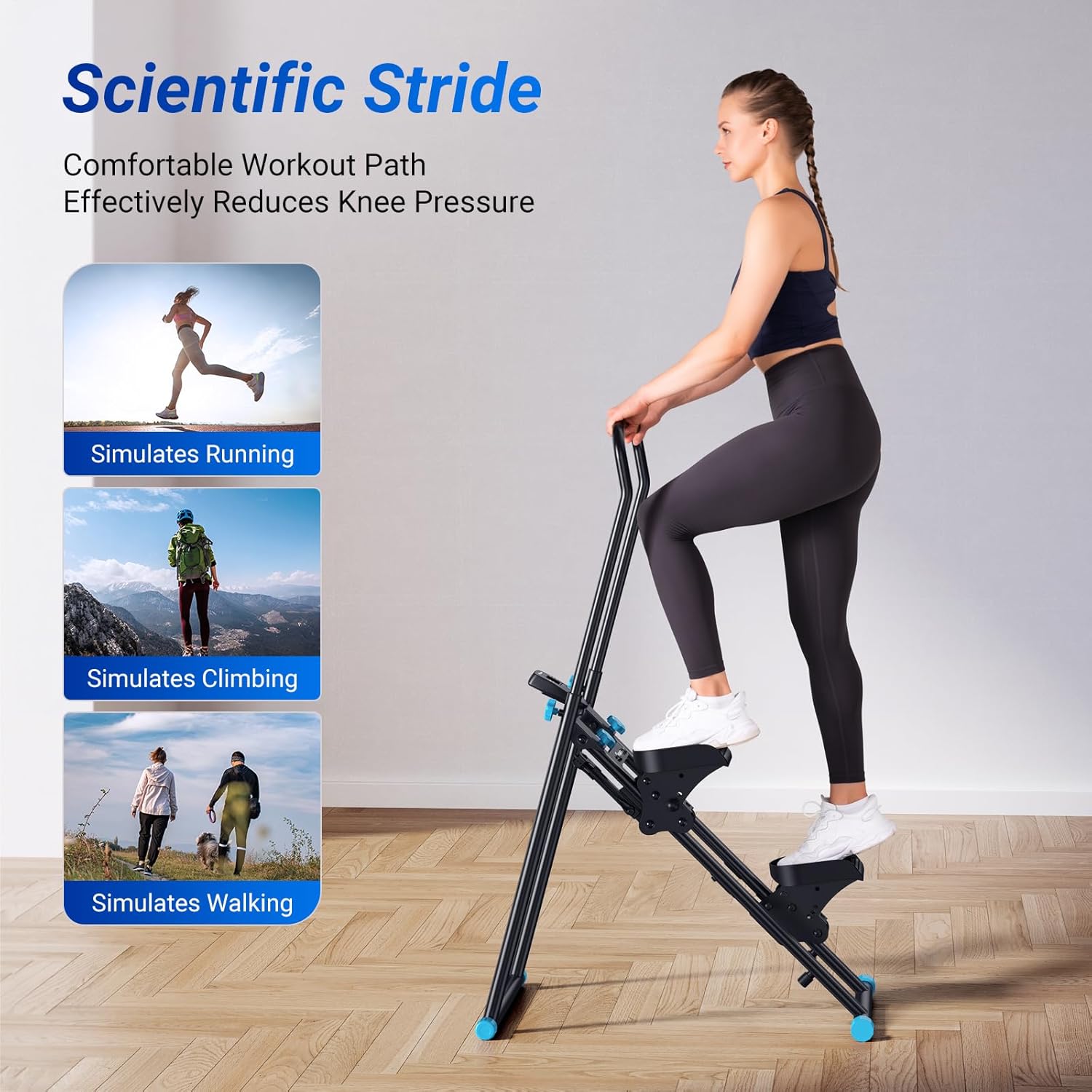 Stair Stepper with Handlebar, LED Display, 300LBS Capacity, Climber Exercise Machine for Workouts, Home Fitness Equipment for Women&Men - Image 11