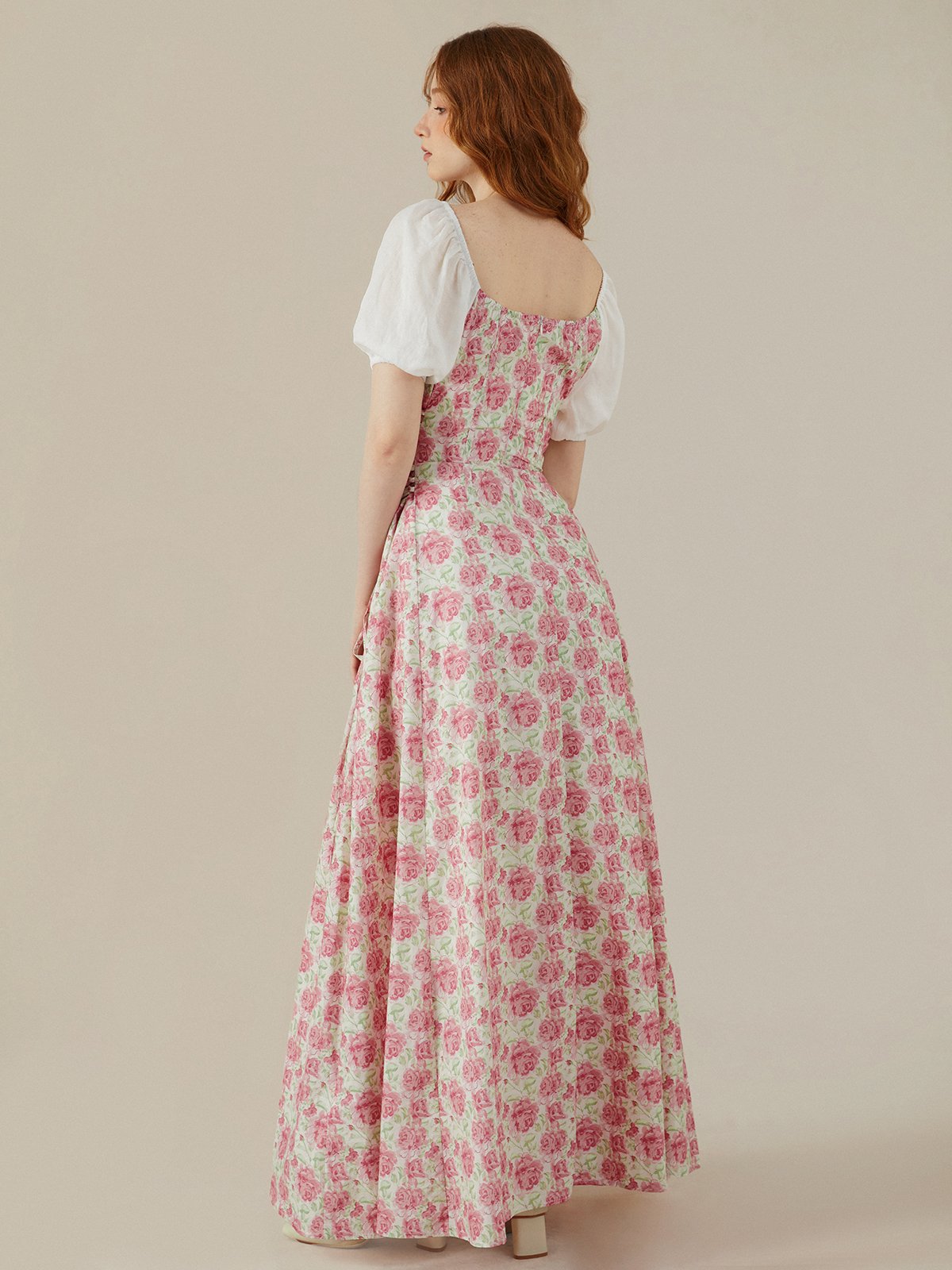 Maxi Dress,  Short Sleeves, Crew Neck,  Floral, Daily - Image 5
